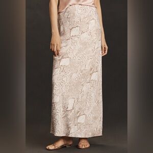 Anthropologie Tilda Neutral Snake Print Maxi Skirt